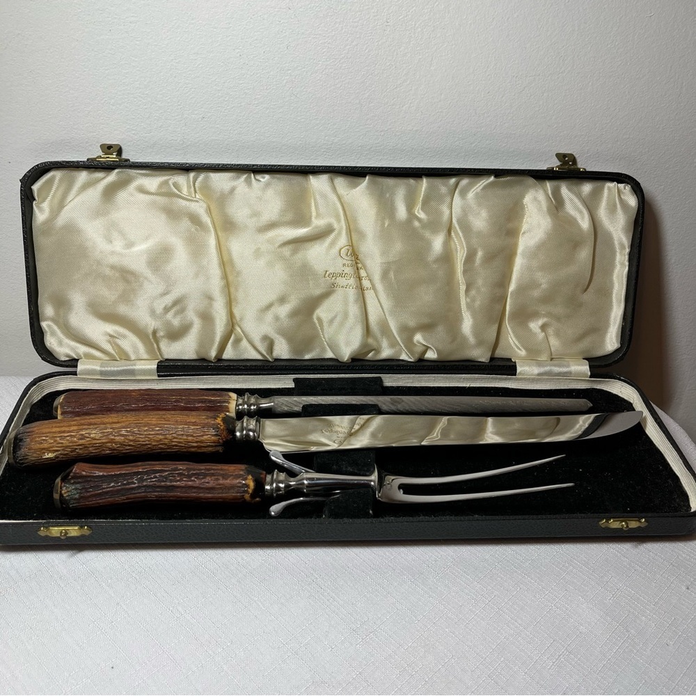Cutlass Knife Carving Set Sheffield England Vintage Collectors c.1950. New